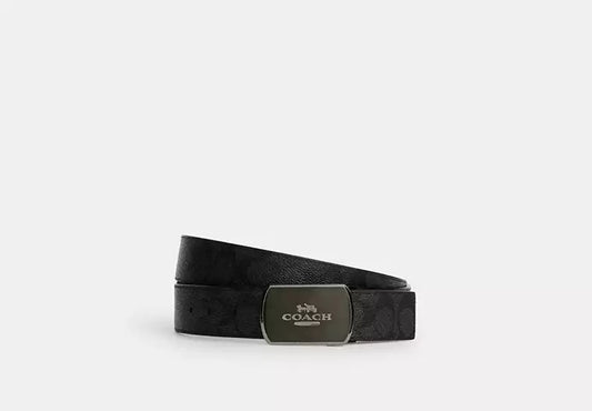 969 - SOBRE PEDIDO - COACH Plaque Buckle Cut To Size Reversible Belt, 38 Mm